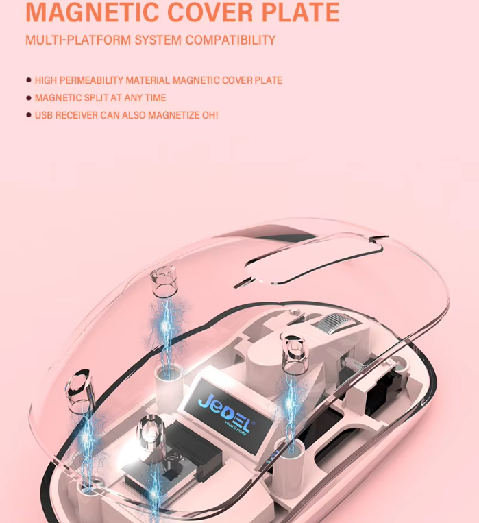 Transparent Wireless Mouse Rose