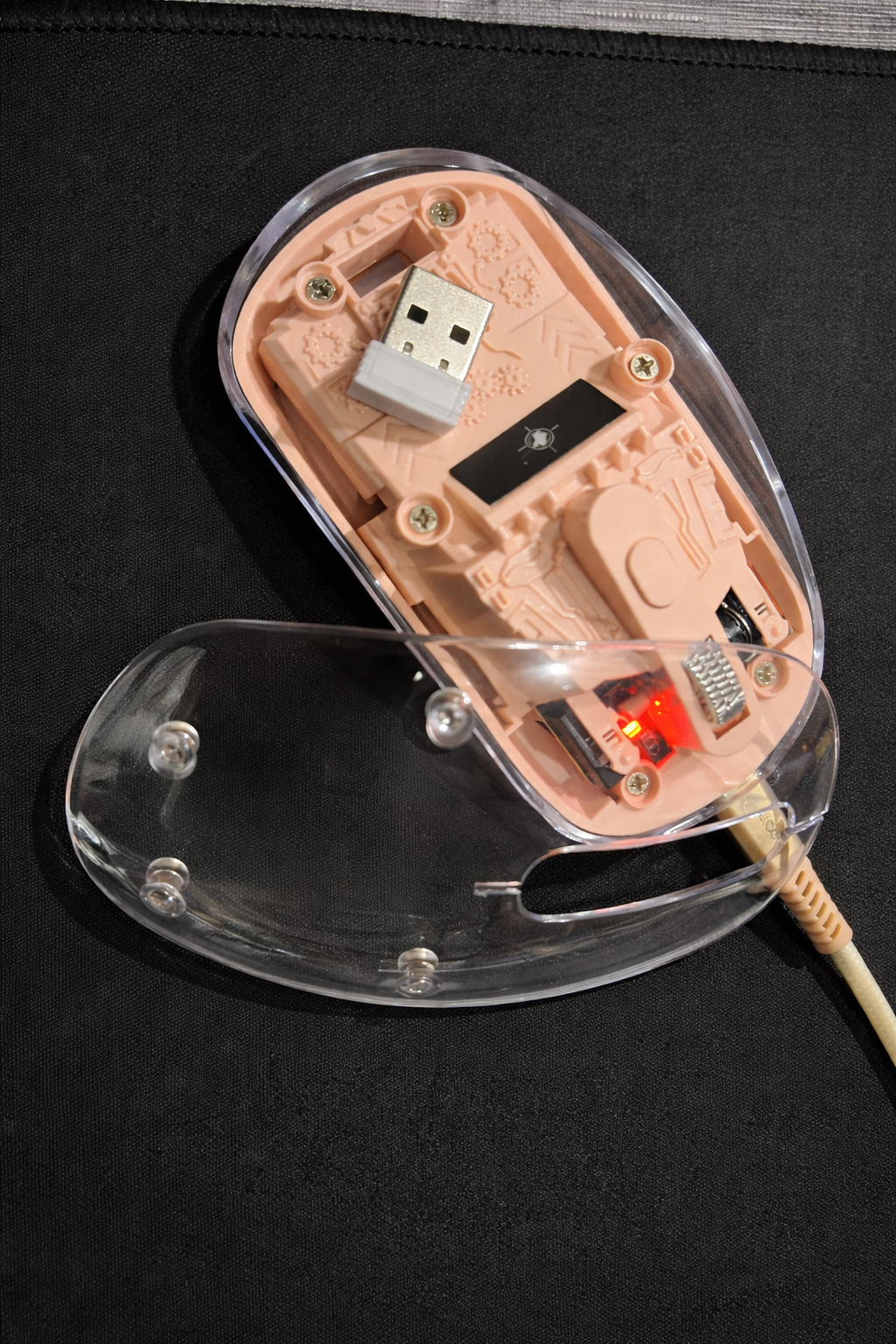 Transparent Wireless Mouse Rose