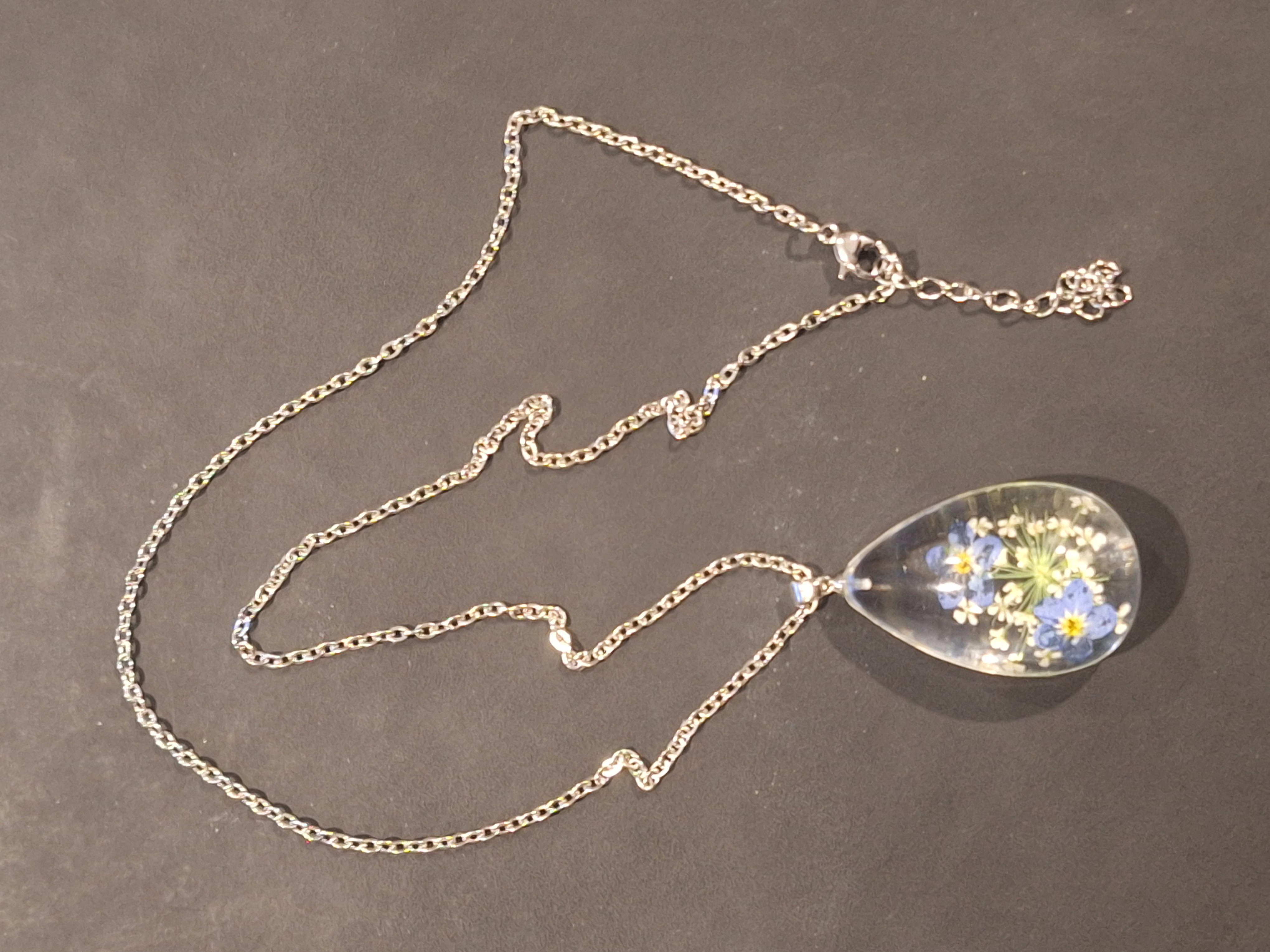 Flower Necklace Silver