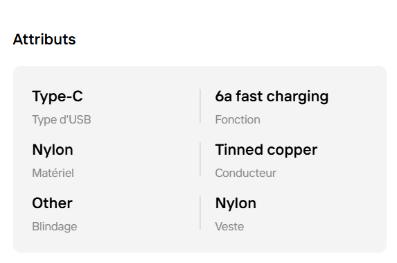 Câble de données Type-C 3-en-1